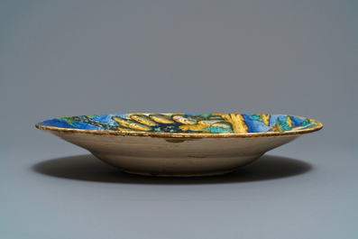 A large Italian maiolica dish depicting 'The penitence of Saint Jerome', Urbino or Venice, mid 16th C.